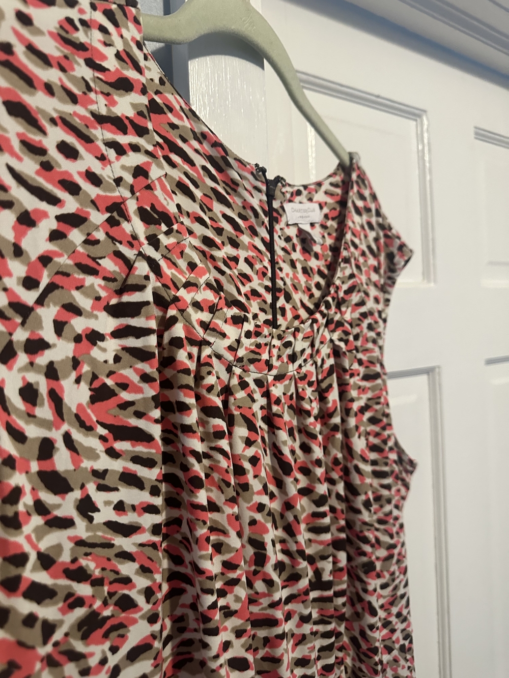 Charter Club Sleeveless Printed Maxi Dress in White, Pink & Brown 18W - Picture 2 of 3